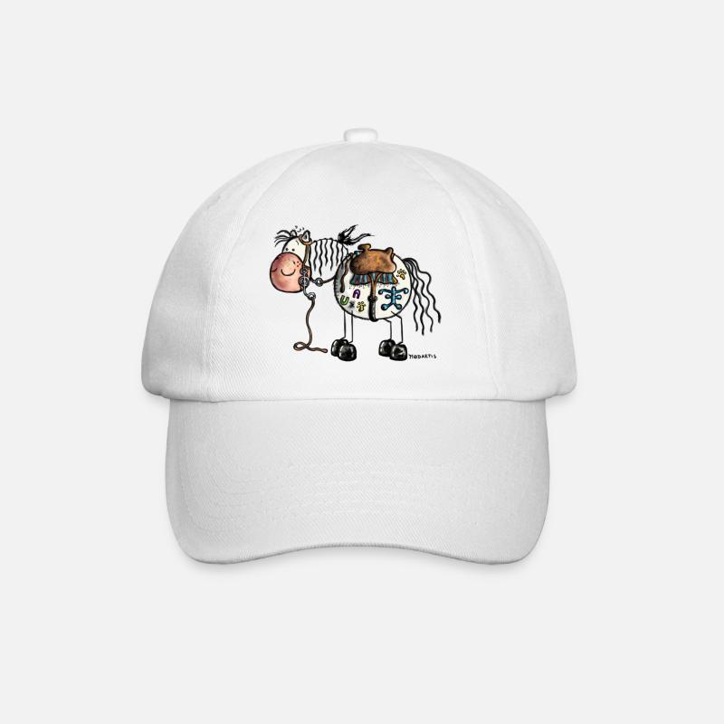 Westernpferd - Indianer Pferd - Western - Baseballkappe - Weiß/Weiß