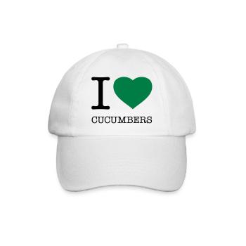 I LOVE CUCUMBERS CUCUMBER CUCUMBER - Baseball Cap - white/white - Front