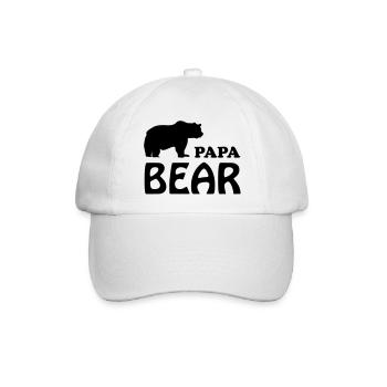 Papa bear Dad daddy vater - Baseballkappe - Weiß/Weiß - Vorne