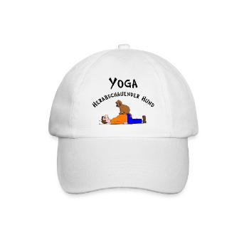 Yoga herabschauender Hund - Baseballkappe - Weiß/Weiß - Vorne