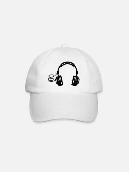headphones - Baseball Cap - white/white