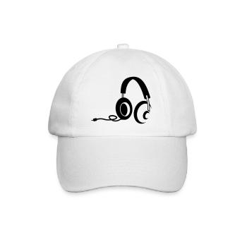 headphones - Baseball Cap - white/white - Front
