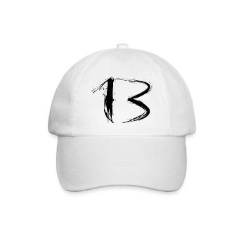 Numéro 13 pinceau design noir neuf - Casquette classique - blanc/blanc - Devant