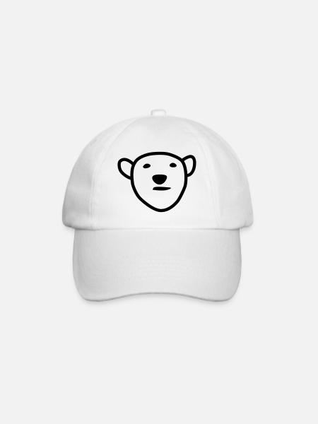 Eisbär Kopf - Baseballkappe - Weiß/Weiß
