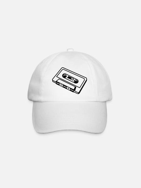 Retro Kassette – Old School Mixtape Musik Desig - Baseballkappe - Weiß/Weiß