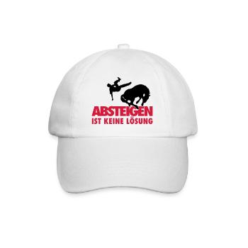 Absteigen ist auch keine Lösung - Baseballkappe - Weiß/Weiß - Vorne
