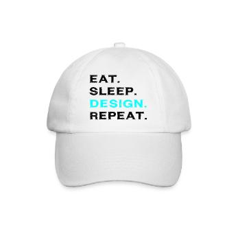Eat Sleep Design Répéter Drôle graphiste - Casquette classique - blanc/blanc - Devant