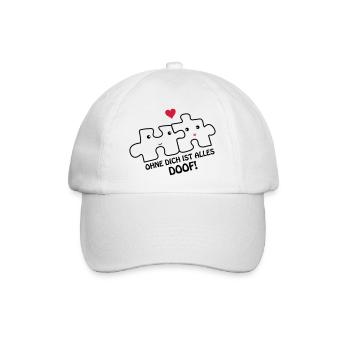 ohne_dich_ist_alles_doof2 - Baseballkappe - Weiß/Weiß - Vorne