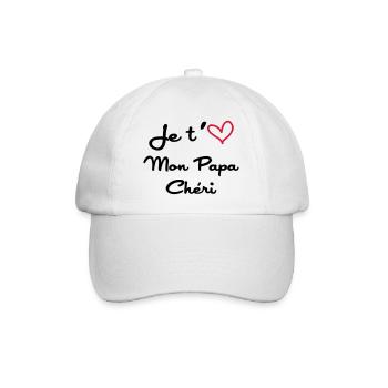 J'aime mon Papa / Fête des Pères / Naissance Bébé - Baseball Cap - white/white - Front