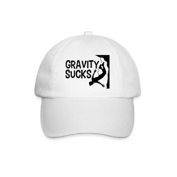 klettern gefaehrlich gravity sucks logo design lus - Baseballkappe - Weiß/Weiß - Vorne