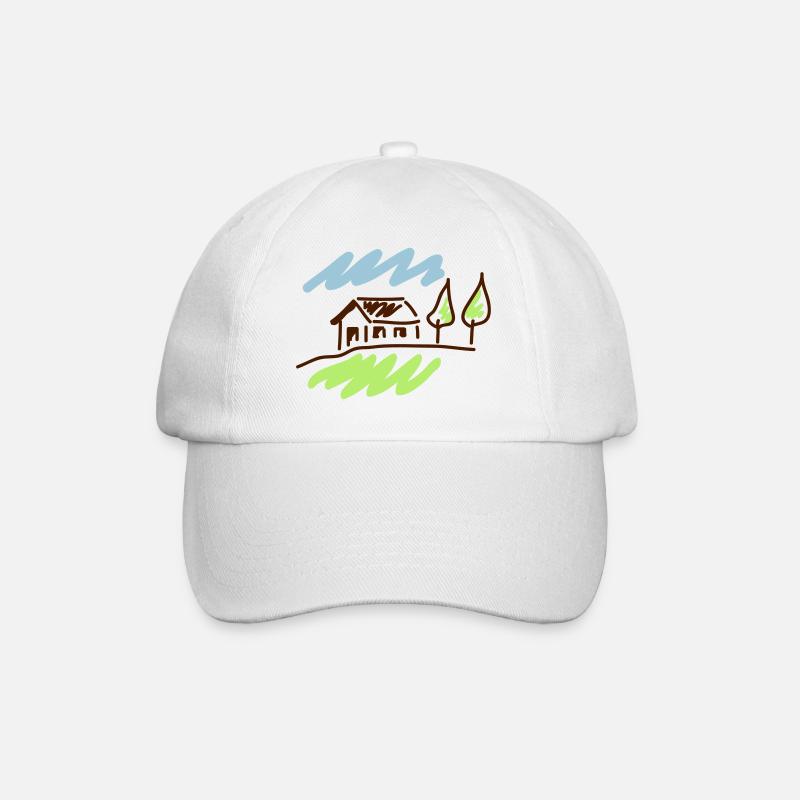 maison de campagne c1 - Casquette classique - blanc/blanc