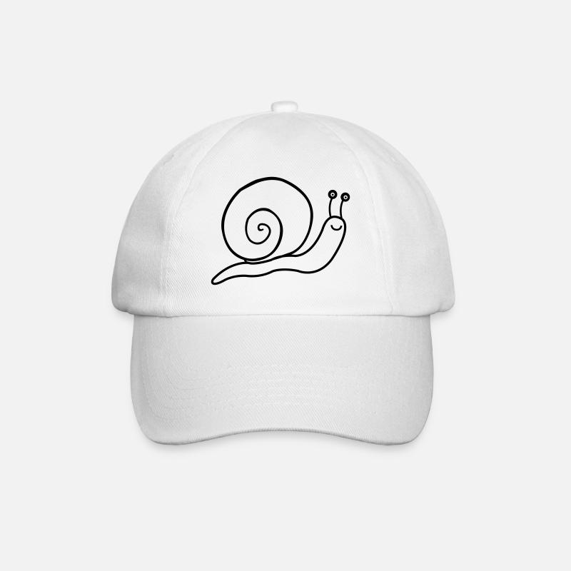 schnecke - Baseballkappe - Weiß/Weiß