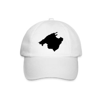Mallorca (Umriss / Silhouette) - Baseballkappe - Weiß/Weiß - Vorne