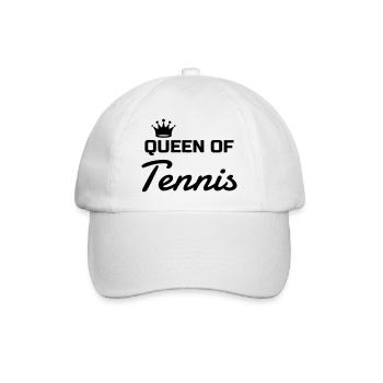 Tennis - Sport - Racket - Tennis Player - Tenis - Baseballkappe - Weiß/Weiß - Vorne