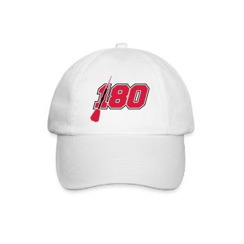 treffer 180 punkte logo silhouette dart pfeil dart - Baseballkappe - Weiß/Weiß - Vorne