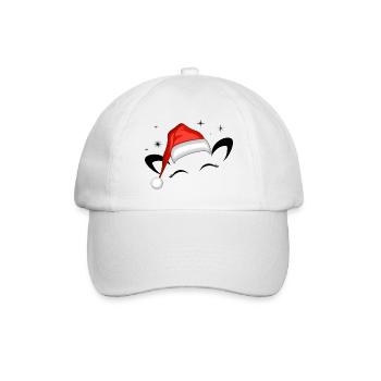 Chat Père Noël Chapeau Étoiles Scintillantes - Casquette classique - blanc/blanc - Devant