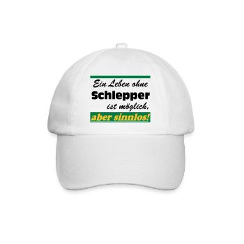 Traktor , Trecker , Schlepper Leben sinnlos .(25) - Baseballkappe - Weiß/Weiß - Vorne