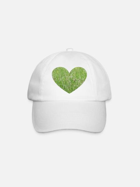 Grass heart - Baseball Cap - white/white