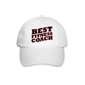 Fitness Coach Sport Trainer Gym - Baseballkappe - Weiß/Weiß - Vorne