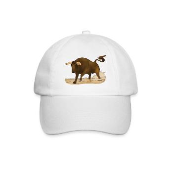 Stier, Bulle - Baseballkappe - Weiß/Weiß - Vorne
