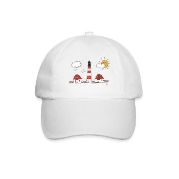 Dessin du phare de Westerhever - Casquette classique - blanc/blanc - Devant