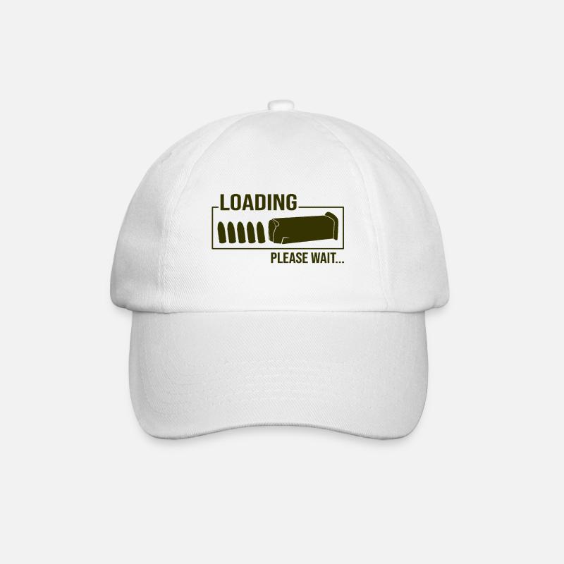 Loading Bullet Please Wait - Baseball Cap - white/white