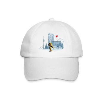 Skyline Munich avec Münchner Kindl et cœur - Casquette classique - blanc/blanc - Devant