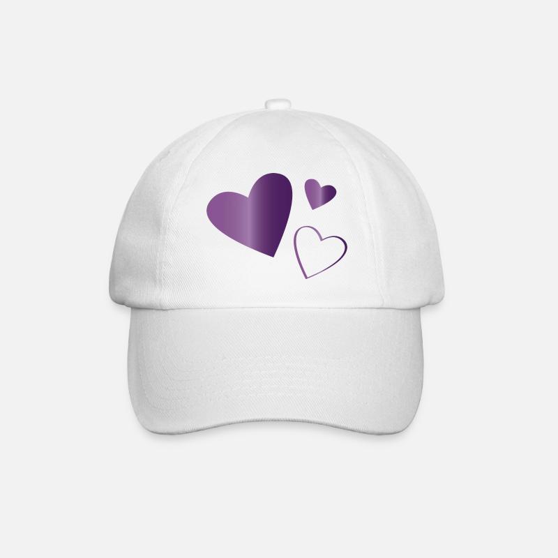 Herzen Amethyst lila - Baseballkappe - Weiß/Weiß