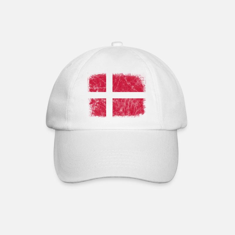 Danemark Drapeau danois Dannebrog Scandinavie - Casquette classique - blanc/blanc