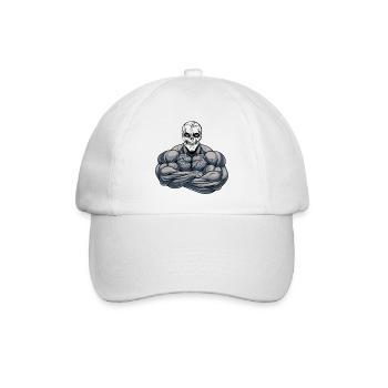 Body Building Skull Man. Design for the self-confident - Baseball Cap - white/white - Front