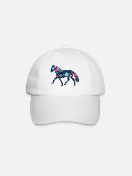 horse gift horses - Baseball Cap - white/white