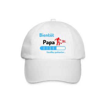 Bientôt Papa, Veuillez Patienter... - Casquette classique - blanc/blanc - Devant