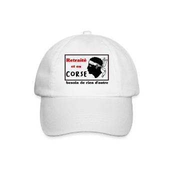 Retraité et en corse, besoin de rien d'autre - Casquette classique - blanc/blanc - Devant