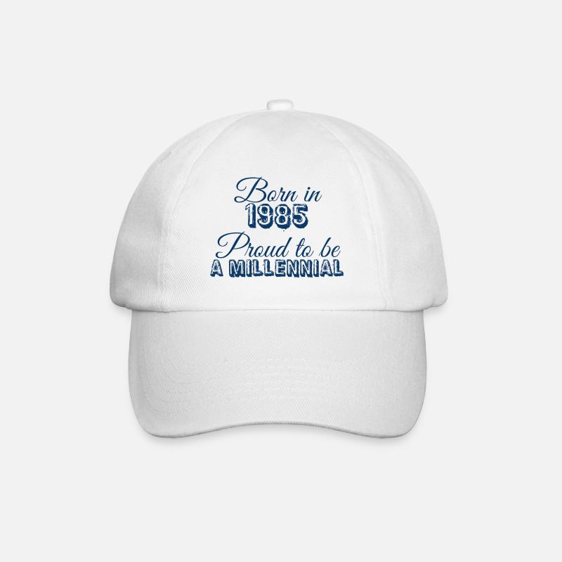 Geboren 1985 stolz darauf, ein Millennial zu sein - Baseballkappe - Weiß/Weiß