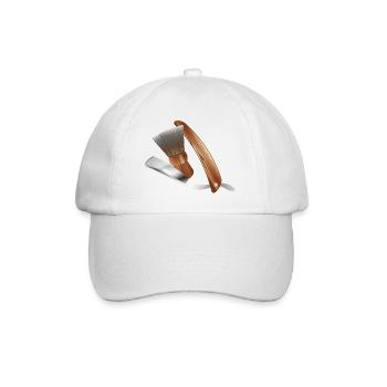 classic razor and shaving brush - Baseball Cap - white/white - Front