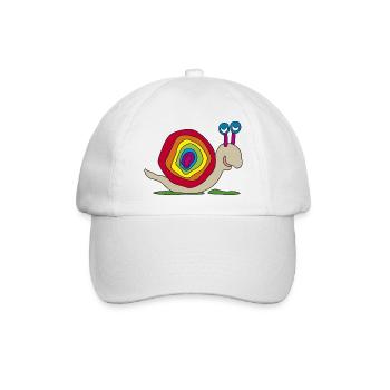 bunt Schnecke Stielauge Regenbogen Kinder Graffiti - Baseballkappe - Weiß/Weiß - Vorne