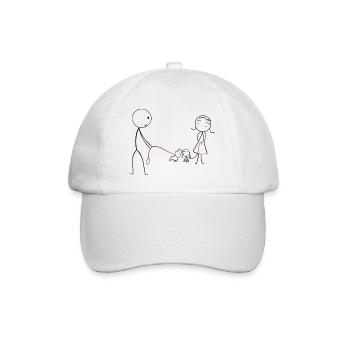 Lustige Bild mit Hund Liebe Geschenk - Baseballkappe - Weiß/Weiß - Vorne
