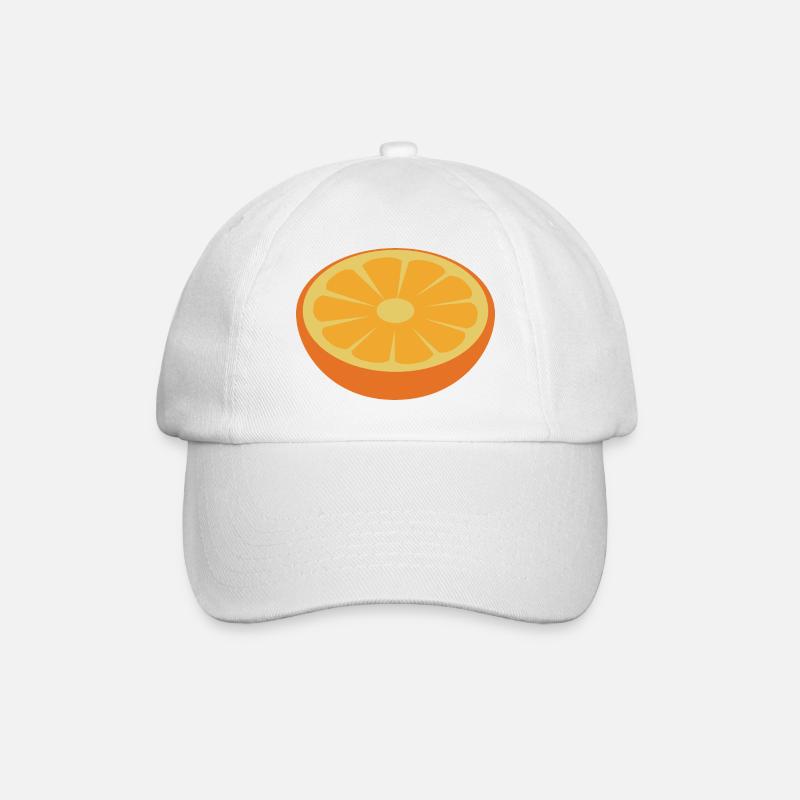Orange - Baseballkappe - Weiß/Weiß