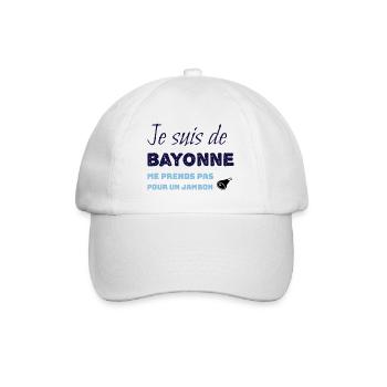 Je suis de Bayonne Me Prends pas pour un jambon - Casquette classique - blanc/blanc - Devant