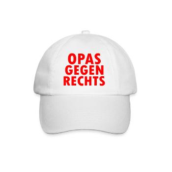 Opas gegen rechts - Baseballkappe - Weiß/Weiß - Vorne