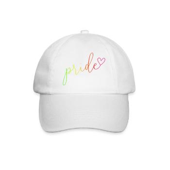 Pride Regenbogen Farben Schrift - Baseballkappe - Weiß/Weiß - Vorne