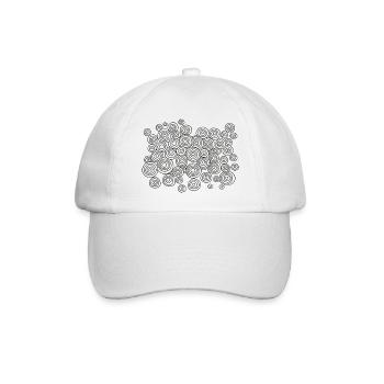 Abstract Circle Pattern Symbol Drawing - Baseball Cap - white/white - Front