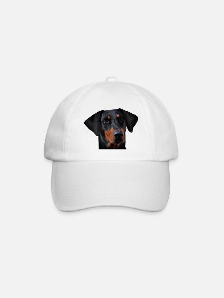 Doberman pinscher - Baseball Cap - white/white
