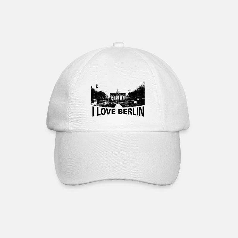 I love Berlin mit BilD - Baseballkappe - Weiß/Weiß