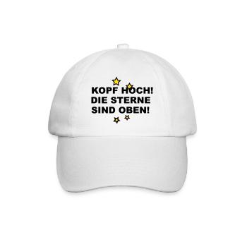 Kopf hoch - die Sterne sind oben - Baseballkappe - Weiß/Weiß - Vorne