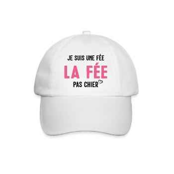 Je suis Une Fée Pas Chier - Casquette classique - blanc/blanc - Devant
