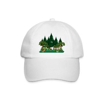 Waldtiere Bäume Wilde Natur Natur - Baseballkappe - Weiß/Weiß - Vorne