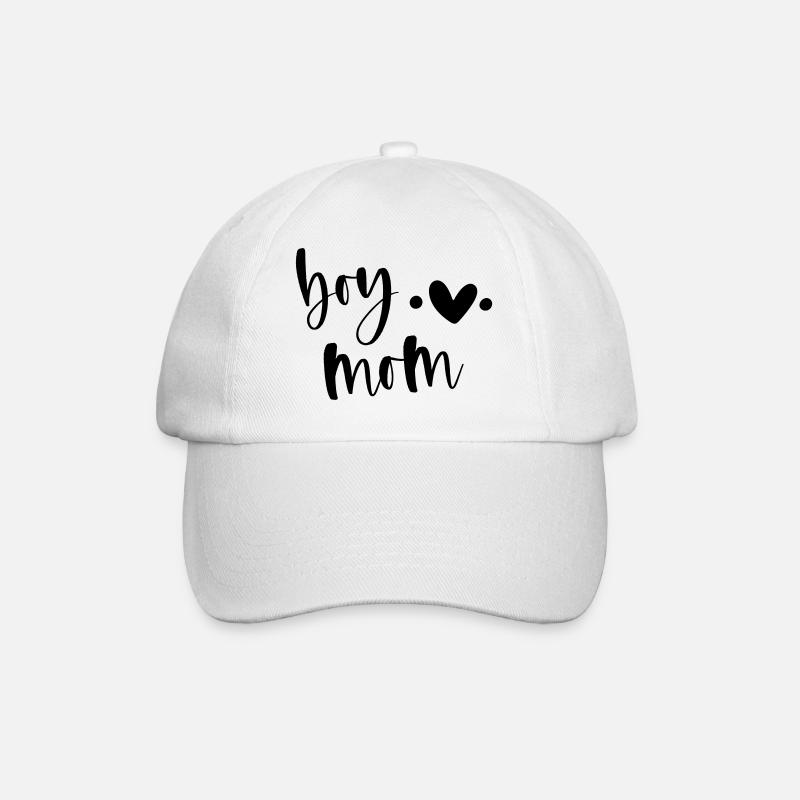 boy mom | Mama | beste Mama | Geschenkidee - Baseballkappe - Weiß/Weiß