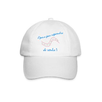 Tee shirt je ne peux pas répondre Je roule - Casquette classique - blanc/blanc - Devant