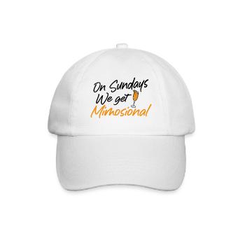 On Sundays We Get Mimosional Brunch Shirt - Baseballkappe - Weiß/Weiß - Vorne